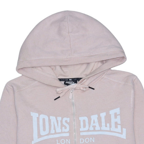 Lonsdale London Women's Pink Full Zip Hoodie Size 16 with Logo Print