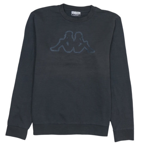 Kappa Men's Black Large Crew Neck Fleece Logo Sweatshirt