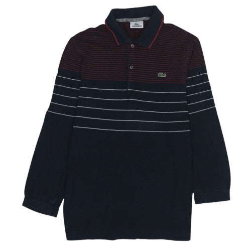 Lacoste Men's Blue Striped Long Sleeve Cotton Polo Shirt M