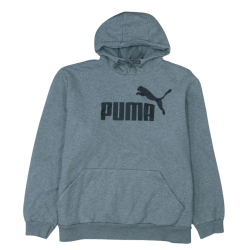 Puma Men's Grey 3XL Pullover Hoodie with Logo and Kangaroo Pocket