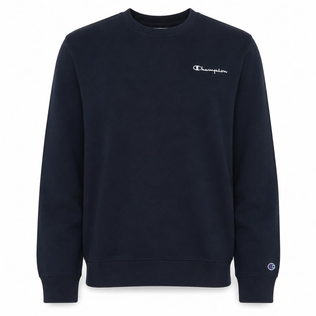 Front view of Champion Men's Black Crew Neck Pullover Sweatshirt L