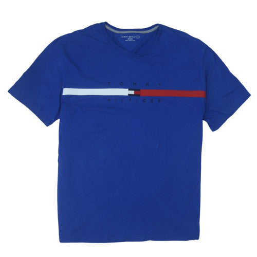 Tommy Hilfiger Men's Blue 2XL Cotton Crew Neck Graphic T-Shirt