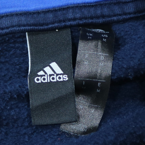 Adidas Men's Blue Pullover Hoodie Medium Classic 3-Stripes Style