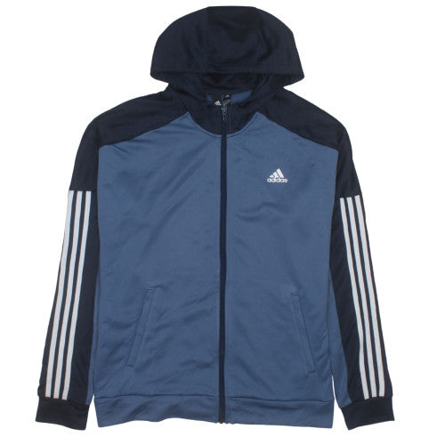 Adidas Men's Blue Full Zip Hooded Track Jacket Size L