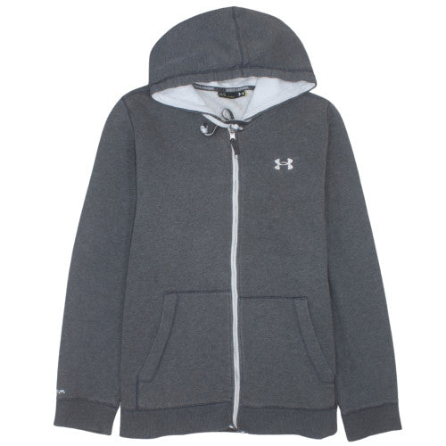 Under Armour Mens Grey Full Zip Hoodie Size L Sports Fleece