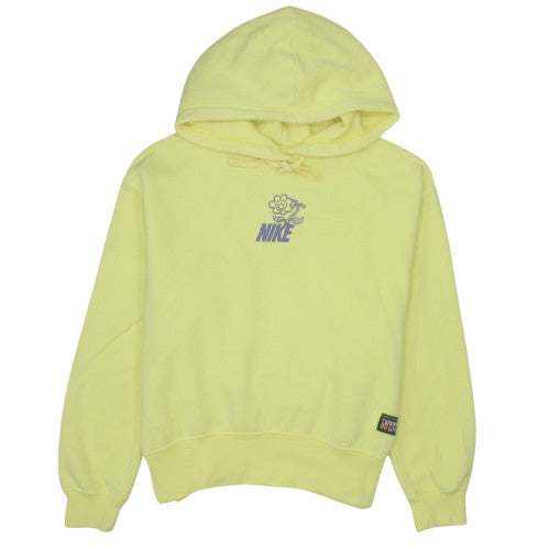 Nike Men’s Yellow Pullover Hoodie Small Graphic Print Fleece