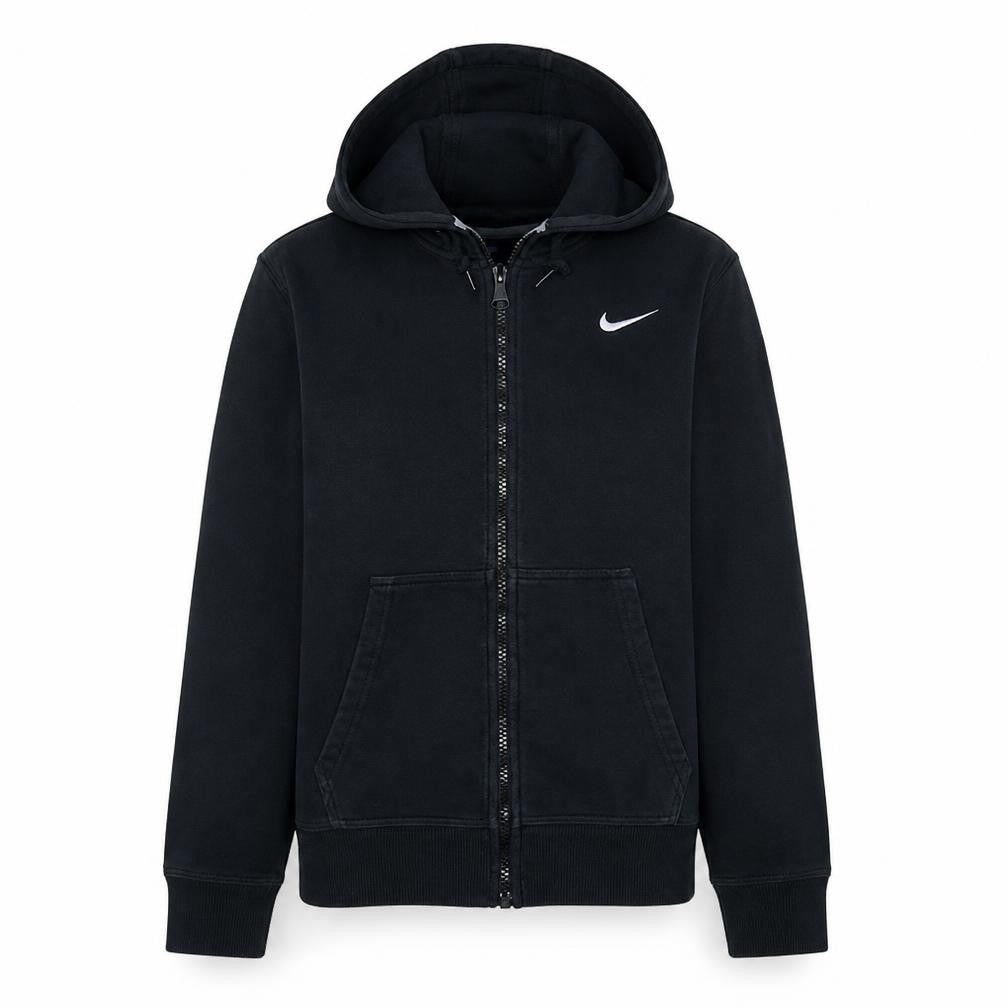 Front view of Nike Men's Black Full Zip Hoodie, size S, Regular Fit