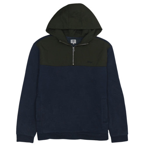 Lee Cooper Men's Blue 1/2 Zip Hooded Sweatshirt 2XL Fleece