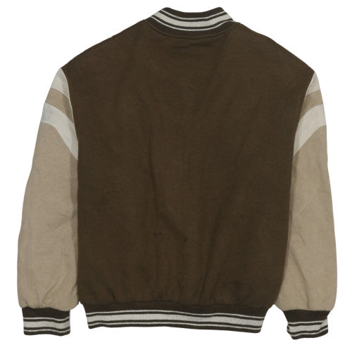 Bershka Men’s Brown Varsity Jacket M Retro College Style