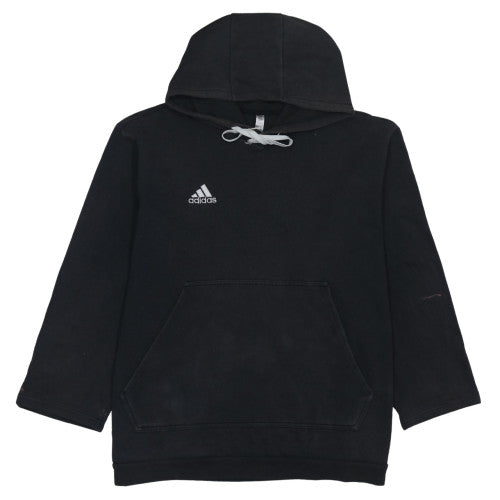 Adidas Men’s Black Pullover Hoodie Size L Sports Fleece Sweatshirt