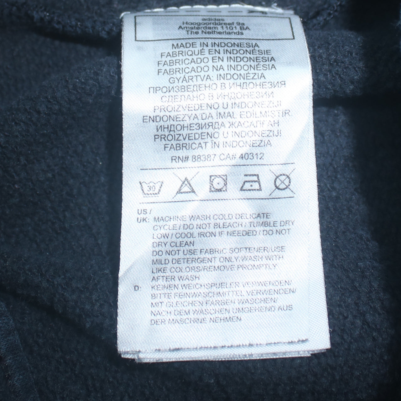 Adidas Men’s Black Regular Fit Jogger Trousers Size M Fleece Sportswear