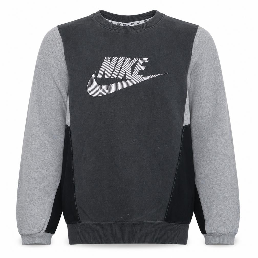 Front view of Nike men’s grey xs pullover graphic logo sweatshirt