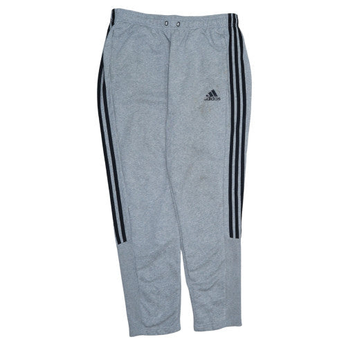 adidas Men's Grey Track Pants L Regular Fit French Terry Tapered