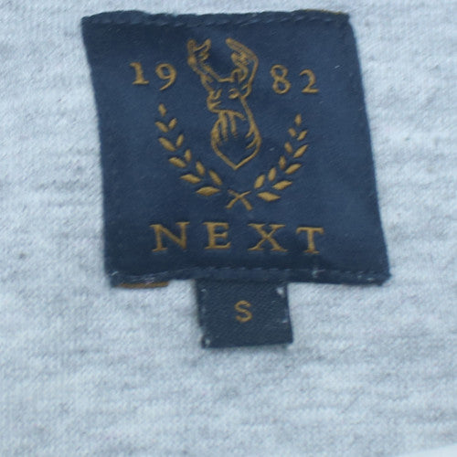 Next Men's Grey Long Sleeve Polo Shirt Size S Cotton Blend