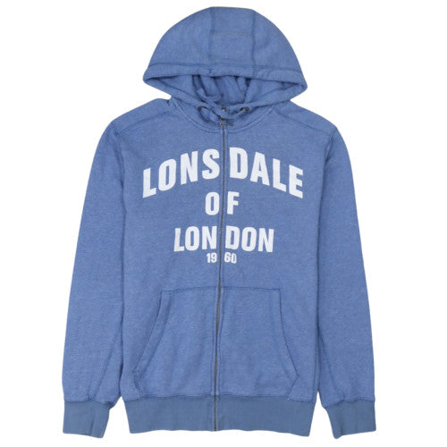 Lonsdale London Men Blue Full Zip Hoodie Large Regular Fit