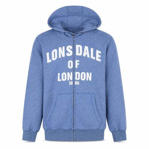 Lonsdale London Men Blue Full Zip Hoodie Large Regular Fit