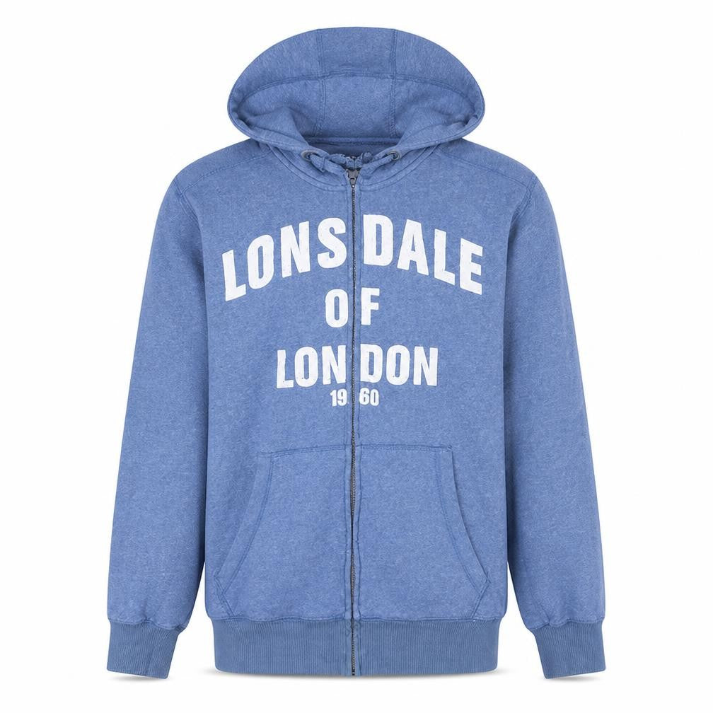 Lonsdale London Men Blue Full Zip Hoodie Large Regular Fit