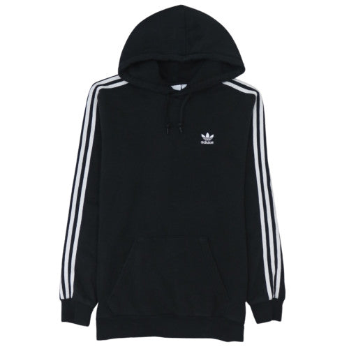 Adidas Men's Black Hoodie Medium Pullover 3-Stripes Classic Style