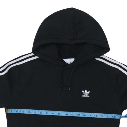 Adidas Men's Black Hoodie Medium Pullover 3-Stripes Classic Style