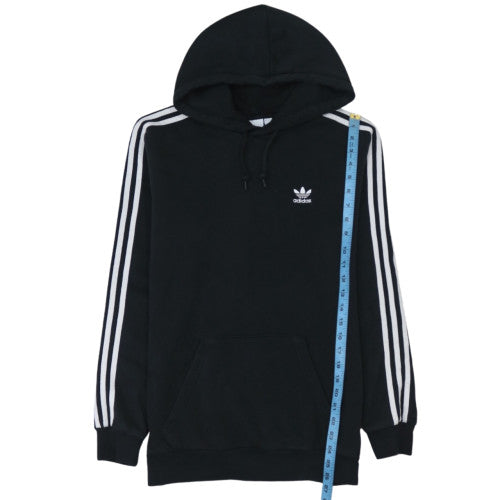 Adidas Men's Black Hoodie Medium Pullover 3-Stripes Classic Style