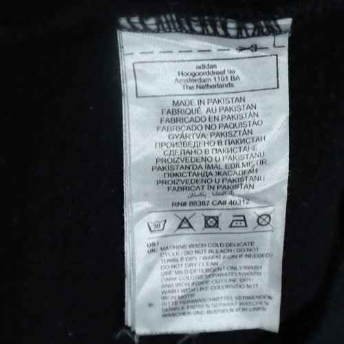 Adidas Men's Black Hoodie Medium Pullover 3-Stripes Classic Style
