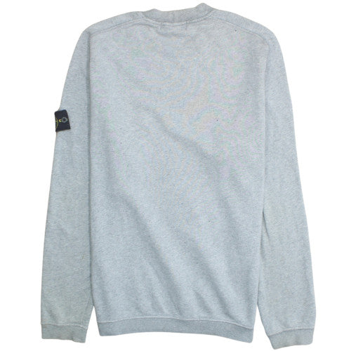 Stone Island Men's Grey Crew Neck Pullover Sweatshirt Size M