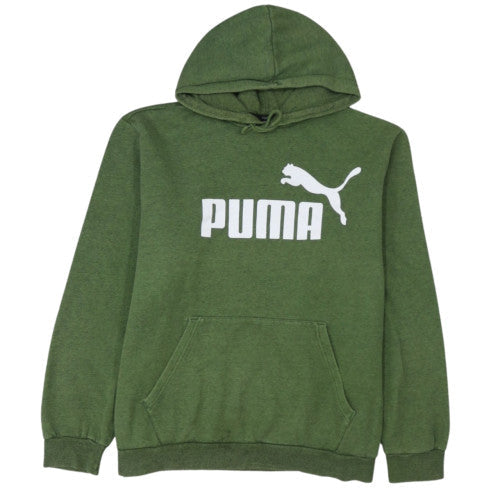 Puma Men's Green XL Pullover Hoodie with Logo Print