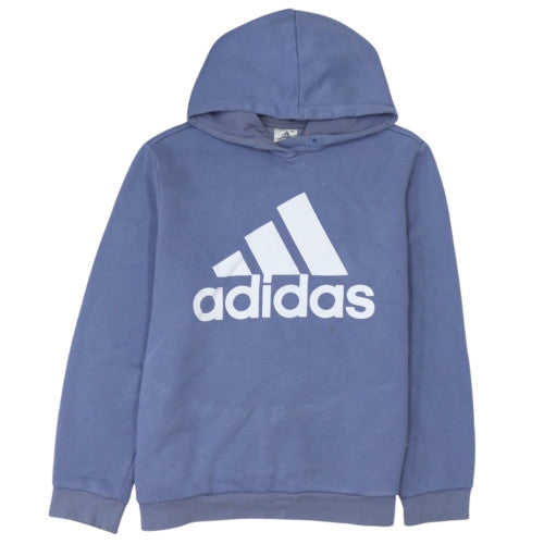 Adidas Men Blue XL Pullover Hoodie Fleece Logo Sportswear