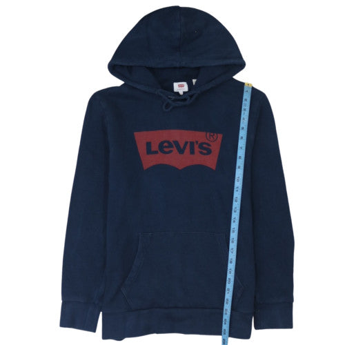 Levi's Men's Blue Pullover Hoodie M Regular Fit Logo Design