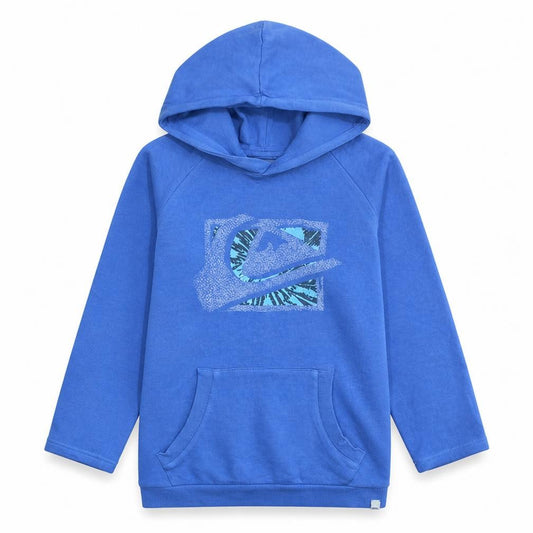 Quiksilver Boys Blue Pullover Hoodie Size 12 Years Cotton Fleece