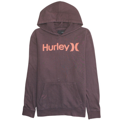 Hurley Men’s Brown Logo Pullover Hoodie Size L Fleece Sweatshirt