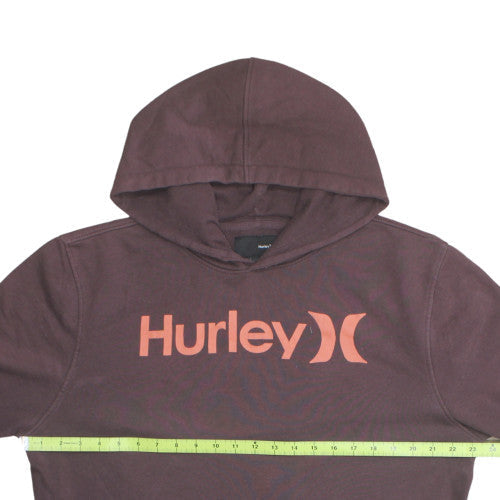 Hurley Men’s Brown Logo Pullover Hoodie Size L Fleece Sweatshirt