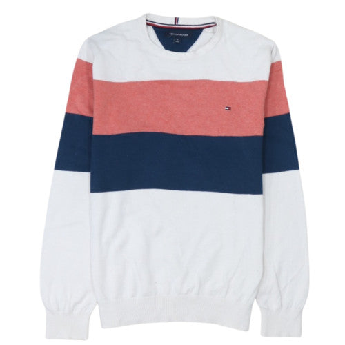 Tommy Hilfiger Men's Multicoloured Cotton Crew Neck Striped Jumper M