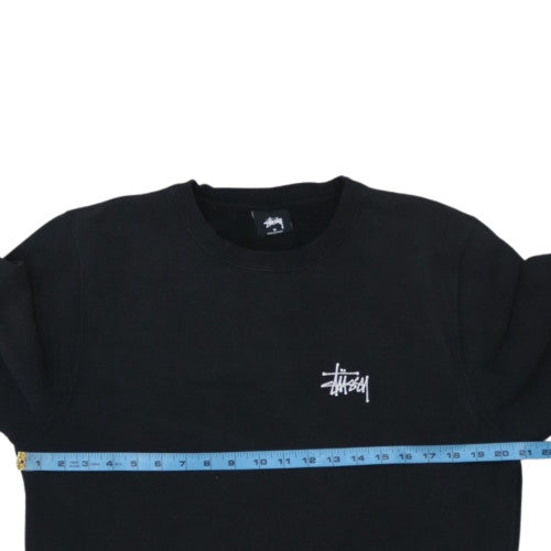 Stussy Mens Black Regular Fit Crew Neck Logo Sweatshirt M