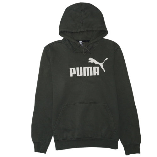 Puma Men’s Green Pullover Hoodie Medium Logo Fleece Sportswear