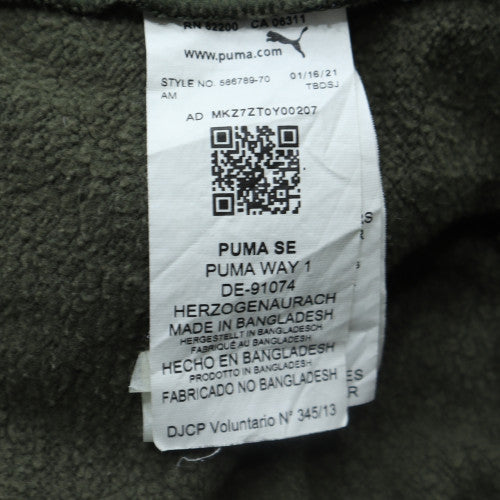 Puma Men’s Green Pullover Hoodie Medium Logo Fleece Sportswear