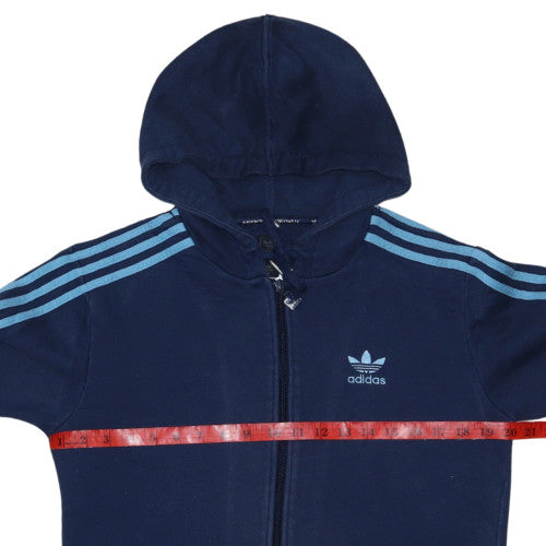 Adidas Mens Blue Full Zip Hoodie Size S Sports Fleece Jacket