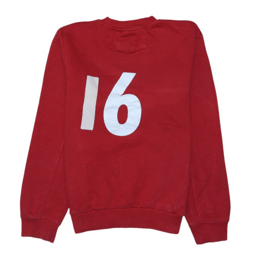 Tom Tailor Mens Red Crew Neck Cotton Pullover Sweatshirt S