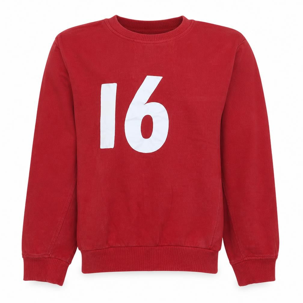 Front view of Tom Tailor men’s red crew neck cotton pullover sweatshirt s