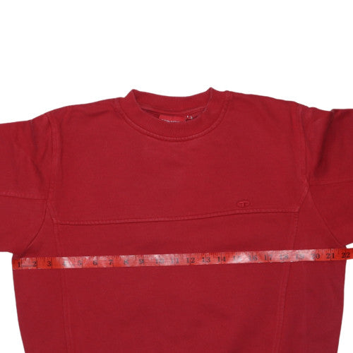 Tom Tailor Mens Red Crew Neck Cotton Pullover Sweatshirt S