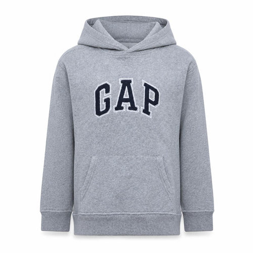 Gap Boys Grey Pullover Hoodie with Logo Embroidery Size 10 Years