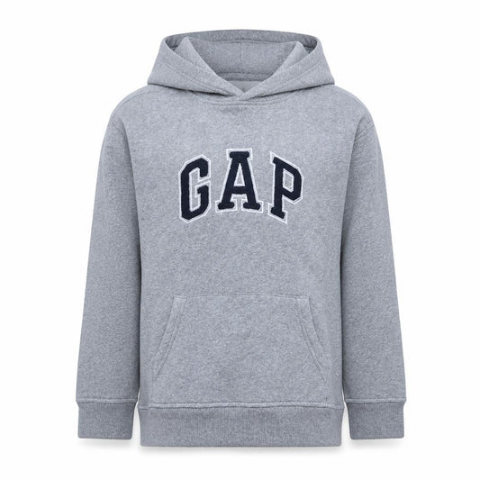 GAP Boys Grey Pullover Hoodie with Logo Embroidery Size 10 Years