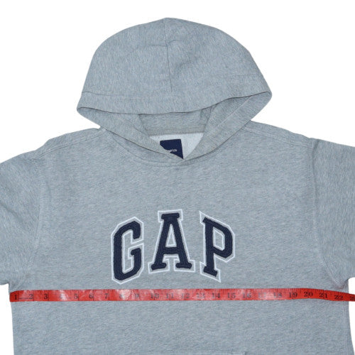 GAP Boys Grey Pullover Hoodie with Logo Embroidery Size 10 Years