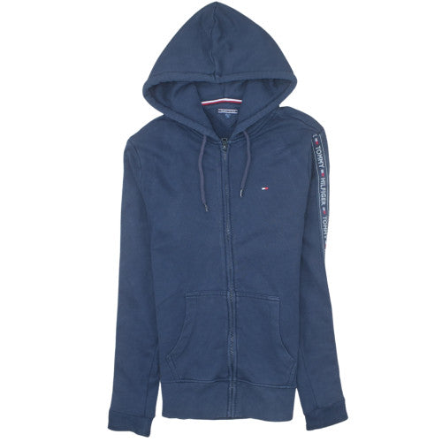 Tommy Hilfiger Men's Blue Full Zip Hoodie Size M Logo Fleece