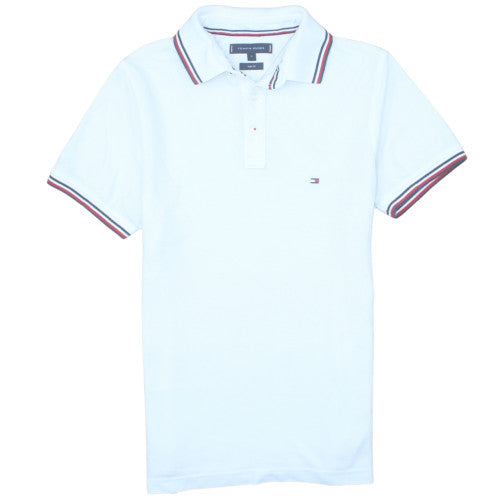 Tommy Hilfiger Men's White Cotton Short Sleeve Polo Shirt M