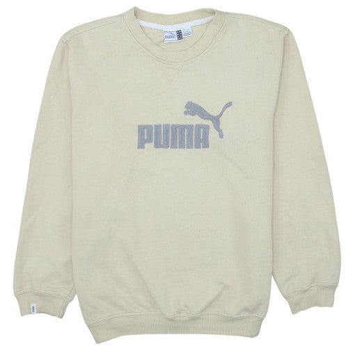 Puma Mens Beige 2XL Pullover Crew Neck Logo Sweatshirt