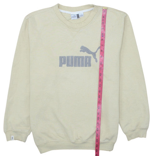 Puma Mens Beige 2XL Pullover Crew Neck Logo Sweatshirt
