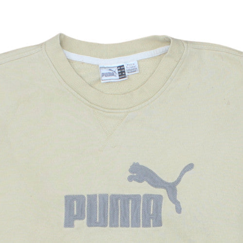 Puma Mens Beige 2XL Pullover Crew Neck Logo Sweatshirt