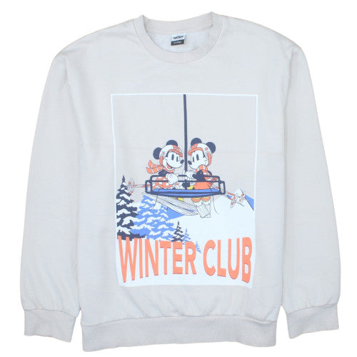 George Men’s Beige Mickey Mouse Winter Club XL Pullover Sweatshirt