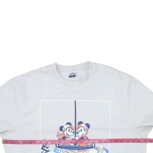 George Men’s Beige Mickey Mouse Winter Club XL Pullover Sweatshirt